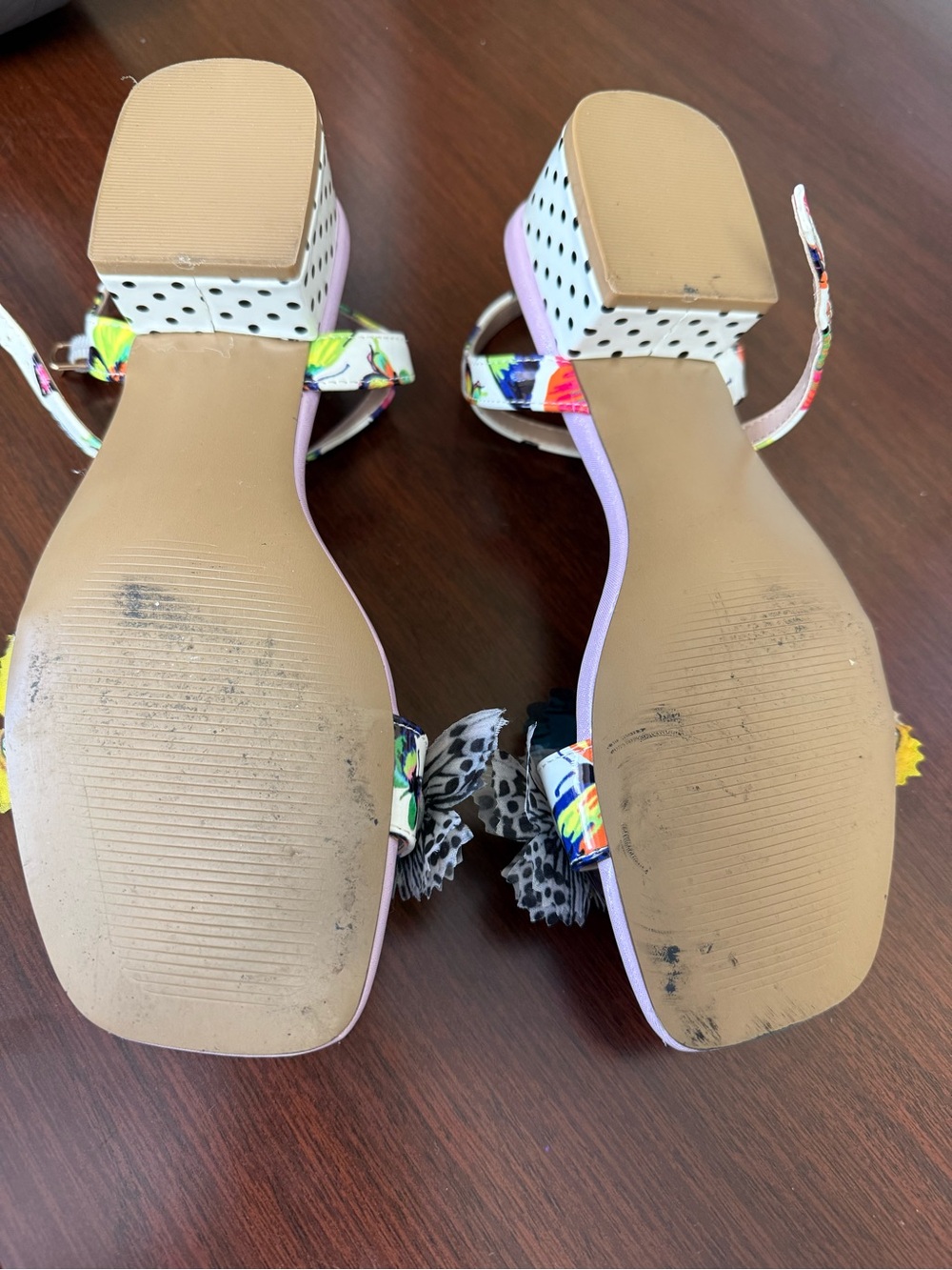 Betsey Johnson Floral Butterfly Ankle Strap Sandals - Picture 4 of 6